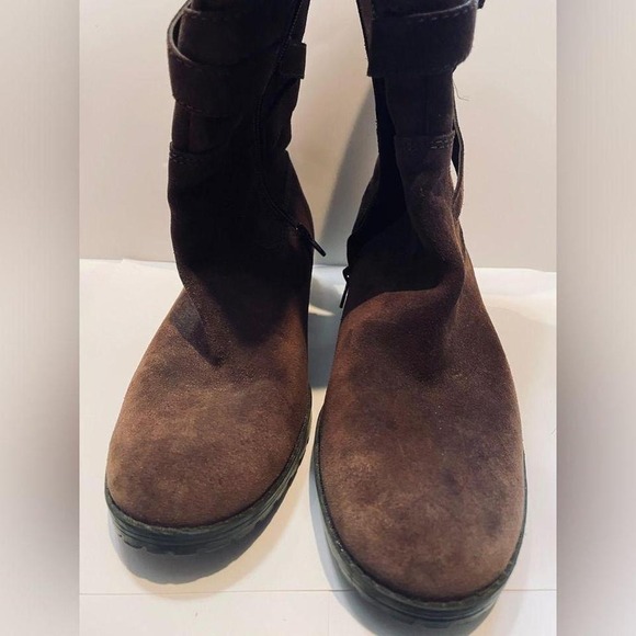 Lauren by Ralph Lauren Shelby brown suede boot mid calf 9.5 women's (T125) - Picture 1 of 6